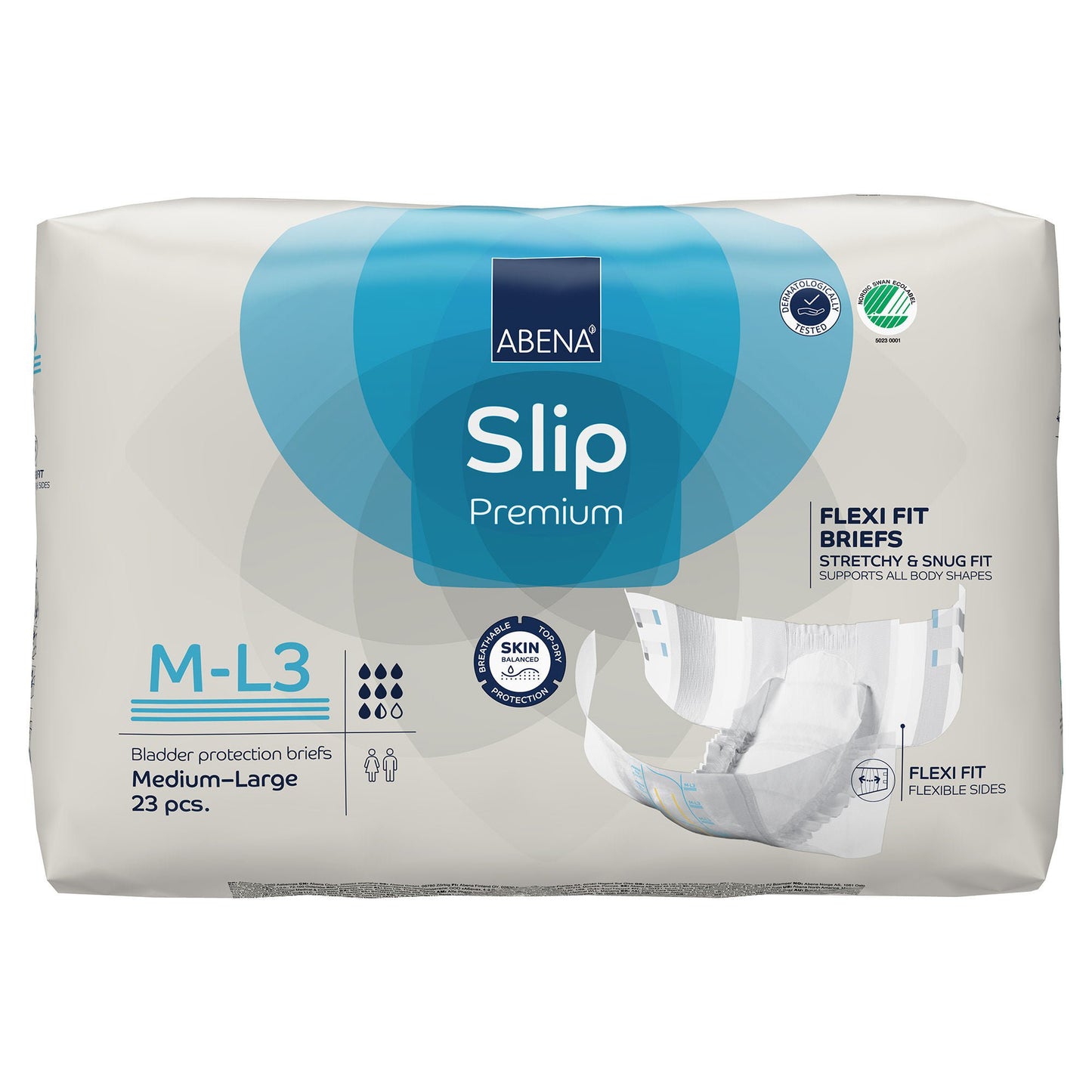 BRIEF, INCONT SLIP FLEX FIT PREM M3-L3 MED/LG (23/PK 4PK/CS)