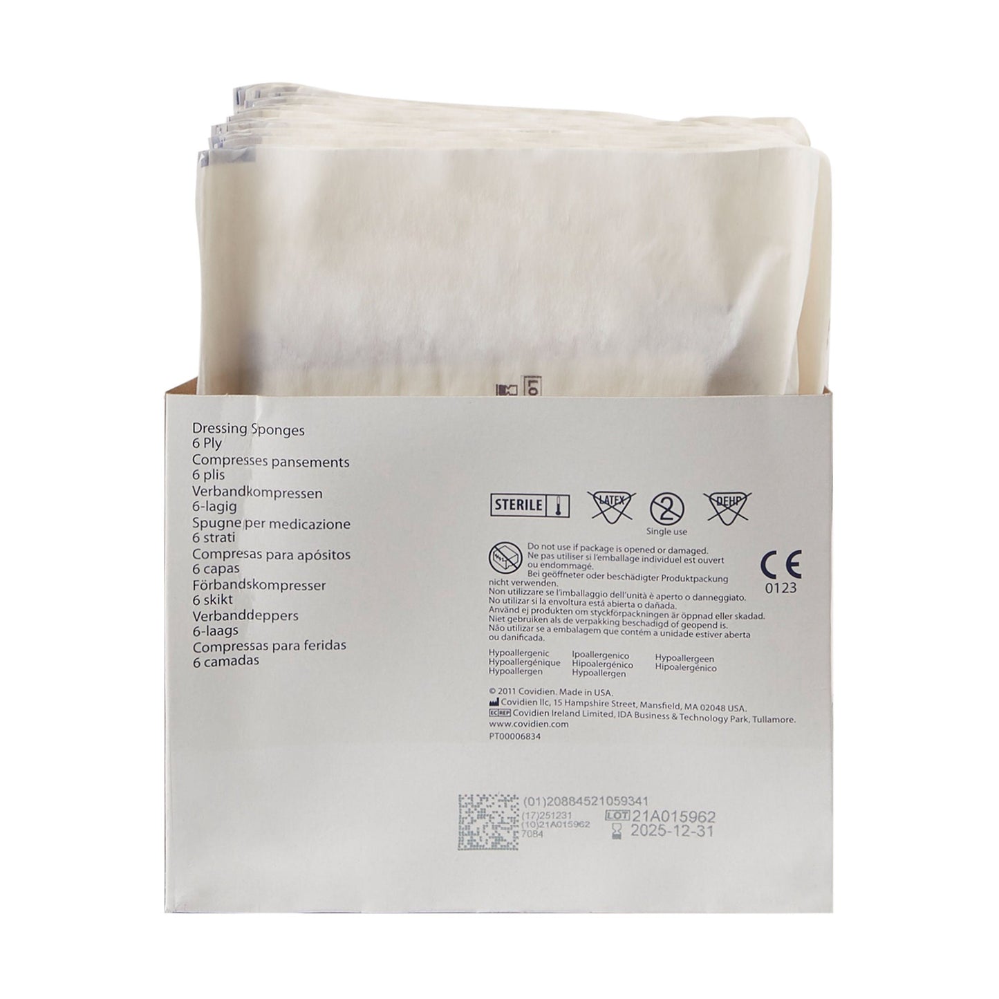 GAUZE, NON WOVEN ALL PURPOSE SPONGES 4X4" 6PLY (2/PK 25PK/CT
