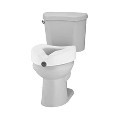 SEAT, TOILET RAISED TILTED W/LOCK RETAIL 5" (2/CS)