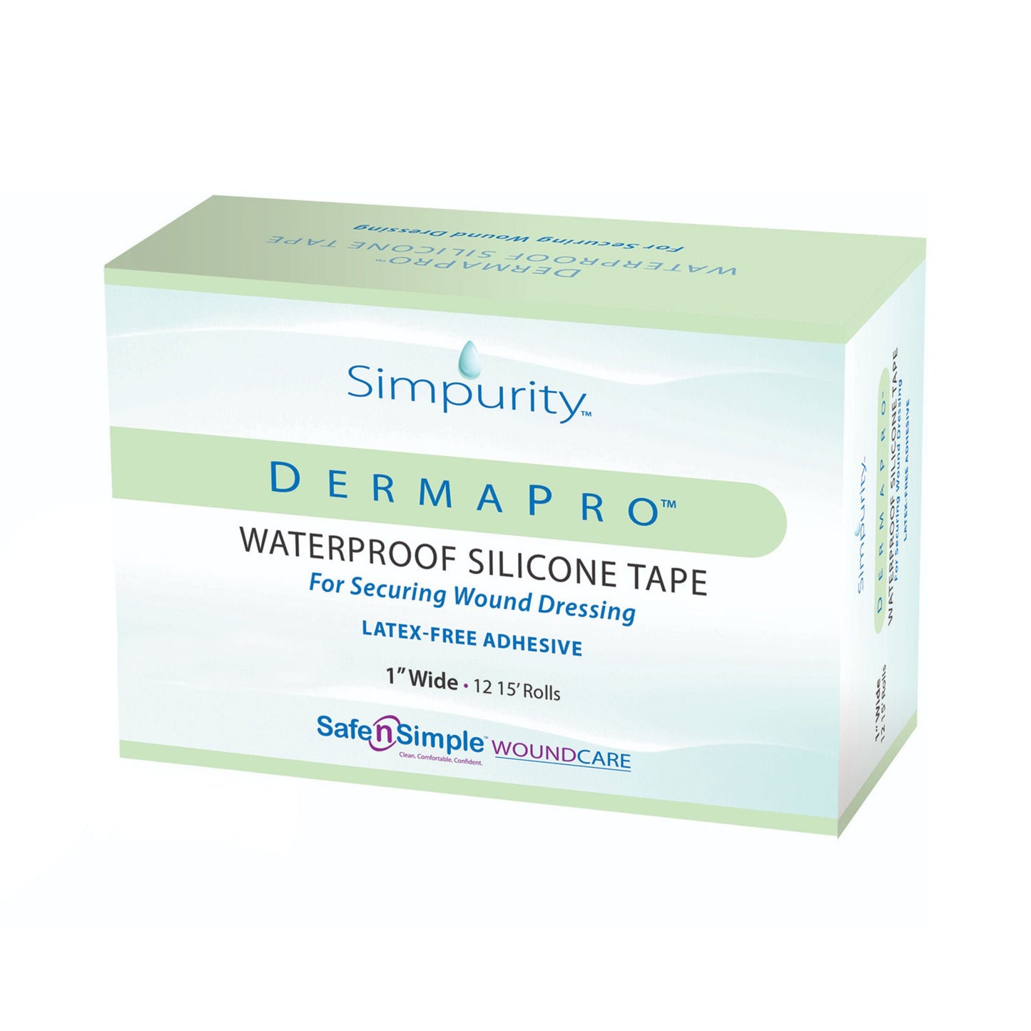 TAPE, WATERPROOF PLASTIC DERMAPRO 1"X15' (12RL/BX 24BX/CS)