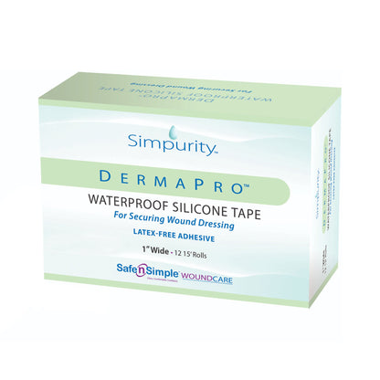 TAPE, WATERPROOF PLASTIC DERMAPRO 1"X15' (12RL/BX 24BX/CS)