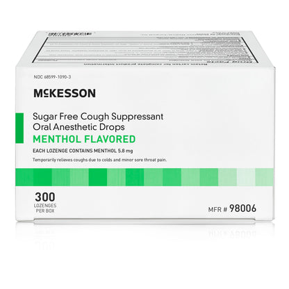 LOZENGE, COUGH SUPPRESS SUG-FREE MENTHOL (300/BX 12BX/CS)