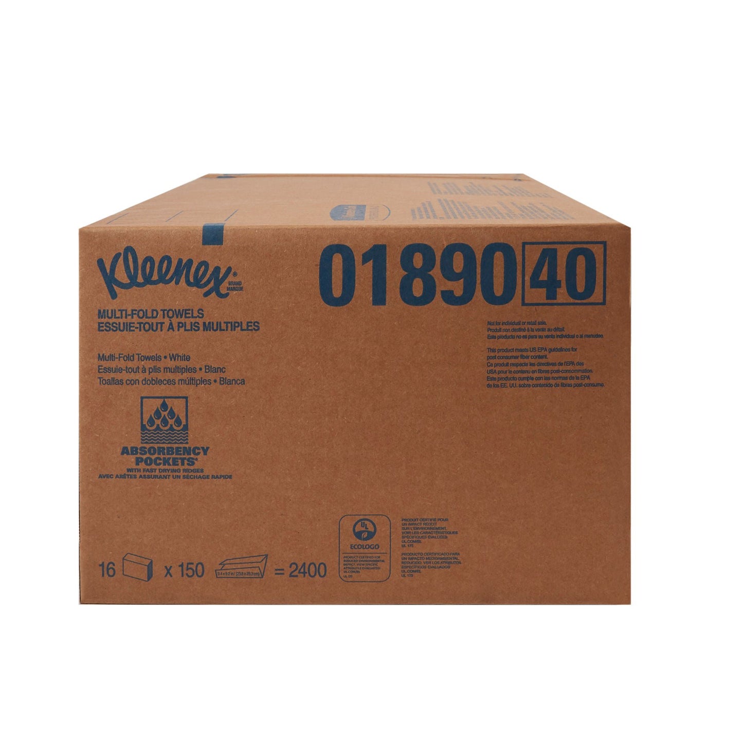 TOWEL, PAPER KLEENEX MULTI-FOLD WHT (150/PK 16PK/CS)