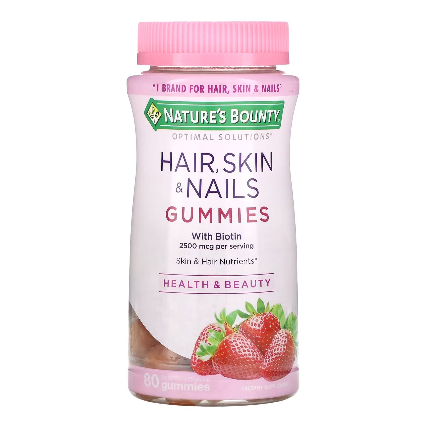 HAIR/SKIN/NAILS, GUMMY BIOTIN NATURES BOUNTY STRWBRY (80/BT)