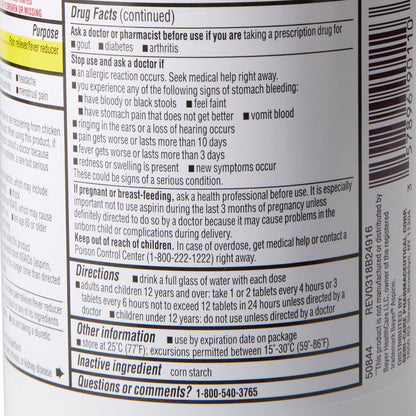 ASPIRIN, TAB 325MG (1000/BT 12BT/CS)