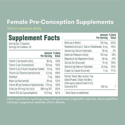 SUPPLEMENT, FERTILITY FML FRIDA PRE-CONCEPTION (60/BT 12BT/C