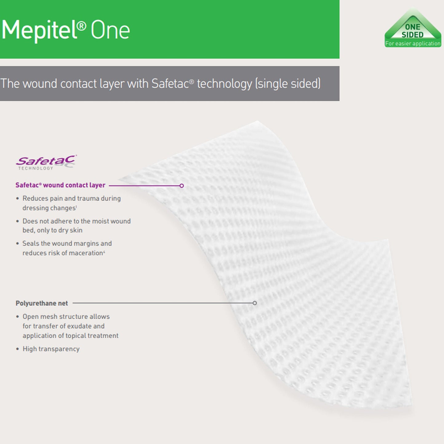 DRESSING, MEPITEL ONE WOUND CONTACT LAYER 3X4" (10