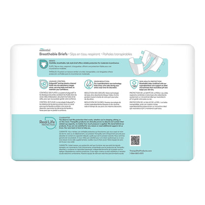 BRIEF, INCONT TRANQ ESSENT BRTHABL WHT XLG (25/BG 4BG/CS)