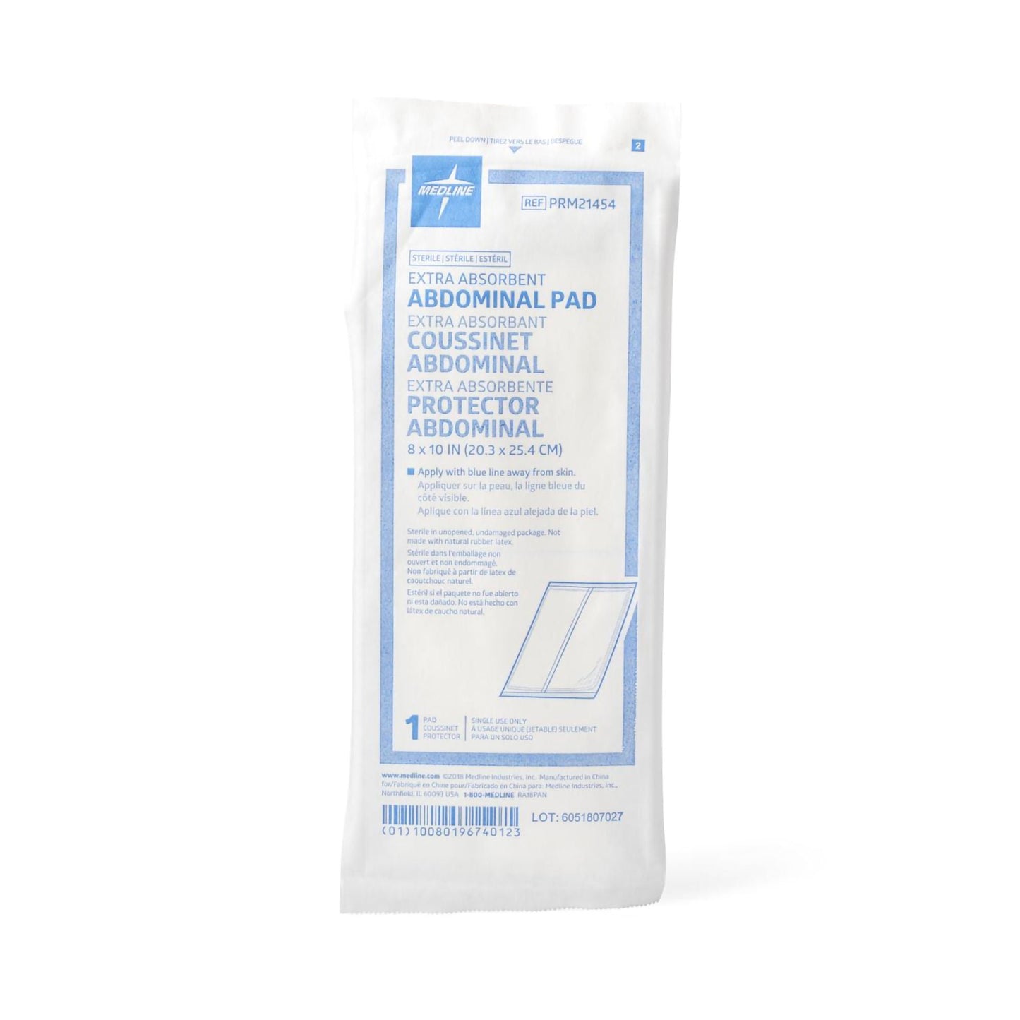 PAD, CARING ABDN COMBINE STR 8"X10" (16/BX 20BX/C
