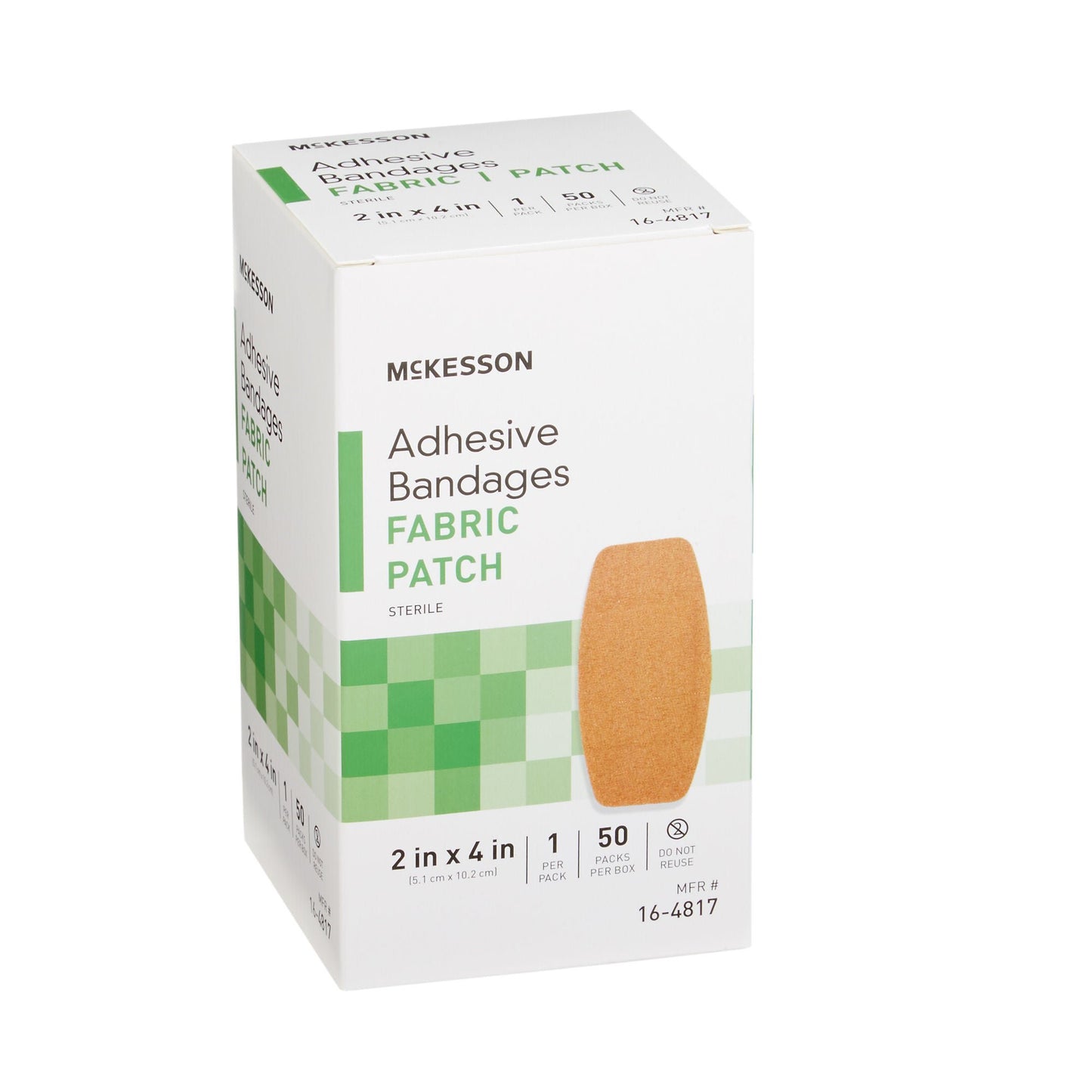 BANDAGE, ADHSV FABR PTCH 2X4 STR LF (50/BX 24BX/CS
