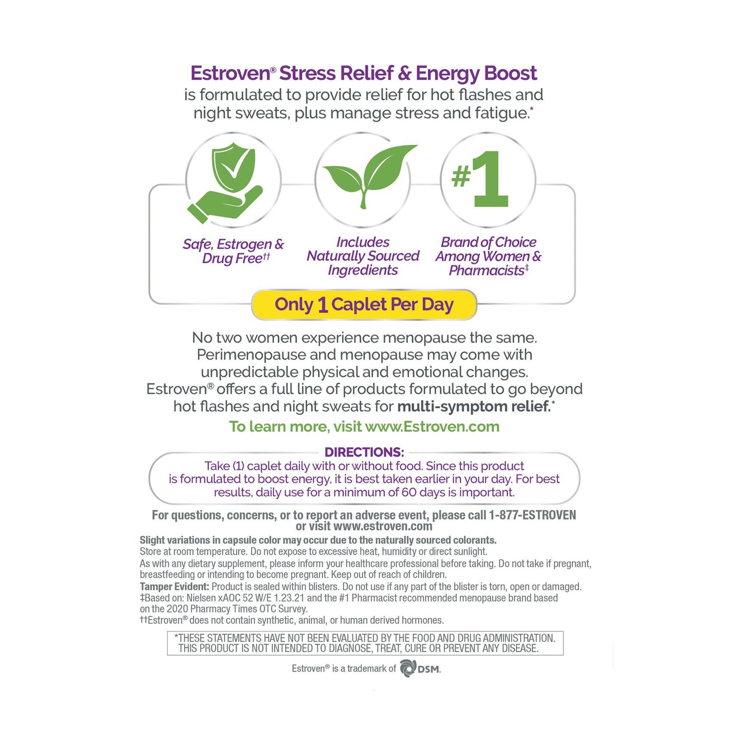 SUPPLEMENT, CAP ESTROVEN STRESS RELIEF+ENERGY (28/BX 12BX/CS