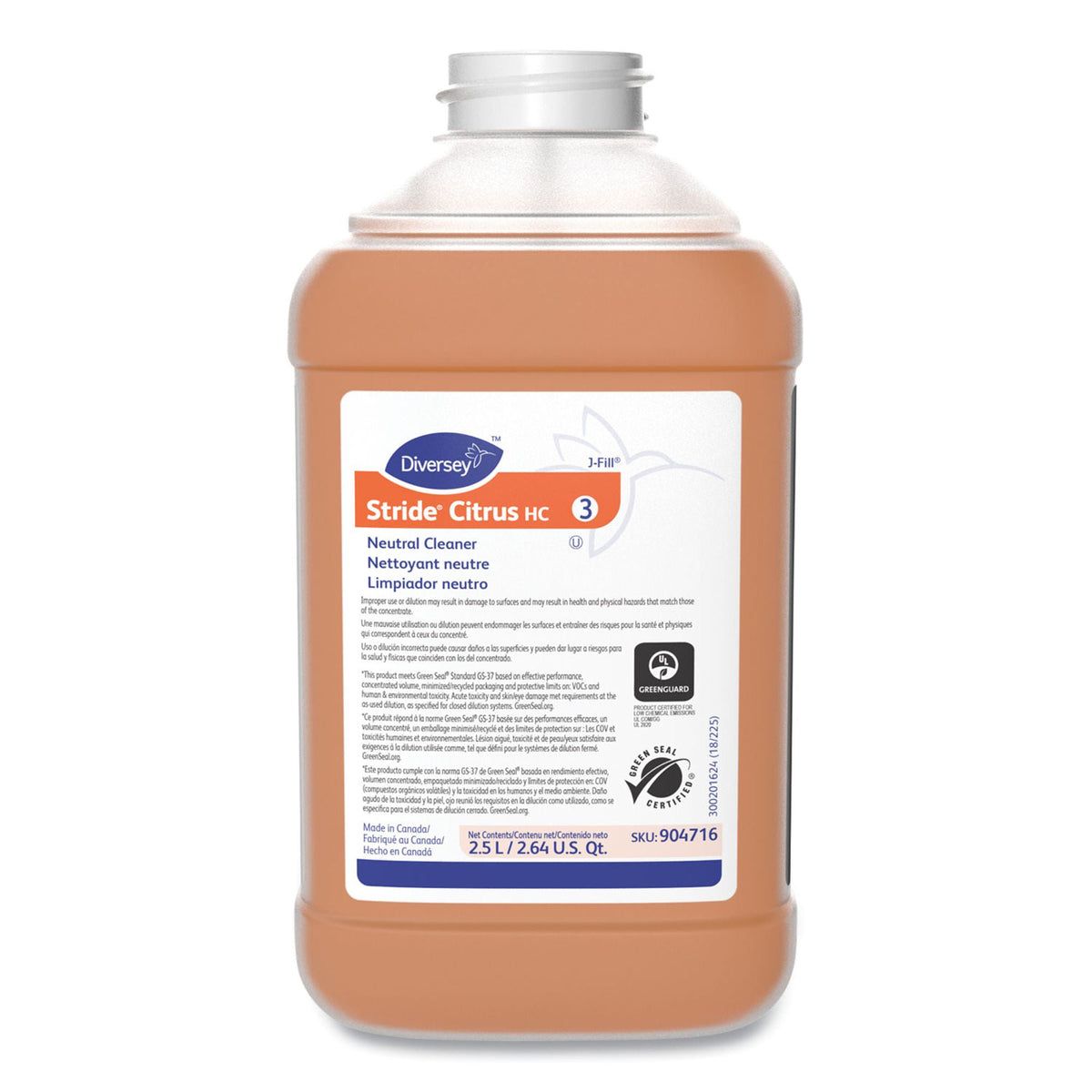 CLEANER, FLOOR STRIDE NEUTRAL CITRUS 2.25L (2/CS)
