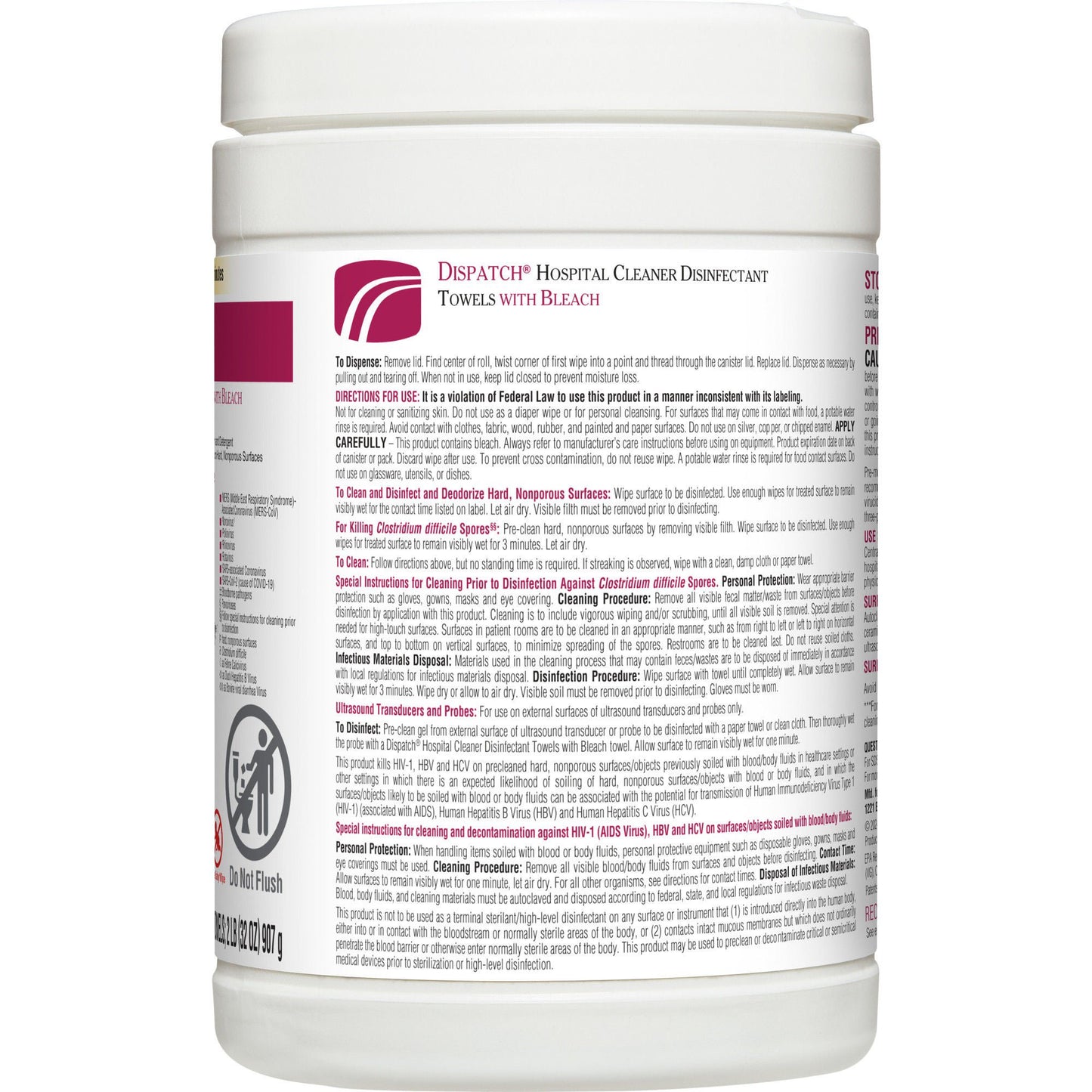 TOWEL, DISINFECTANT W/BLEACH (150EA/PK 8PK/CS)