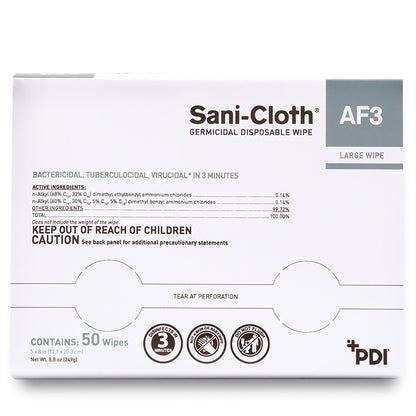 WIPE, DRY SANI-CLOTH AF3 LG 5X8 INDIVIDUAL PACK (50/BX 10BX)