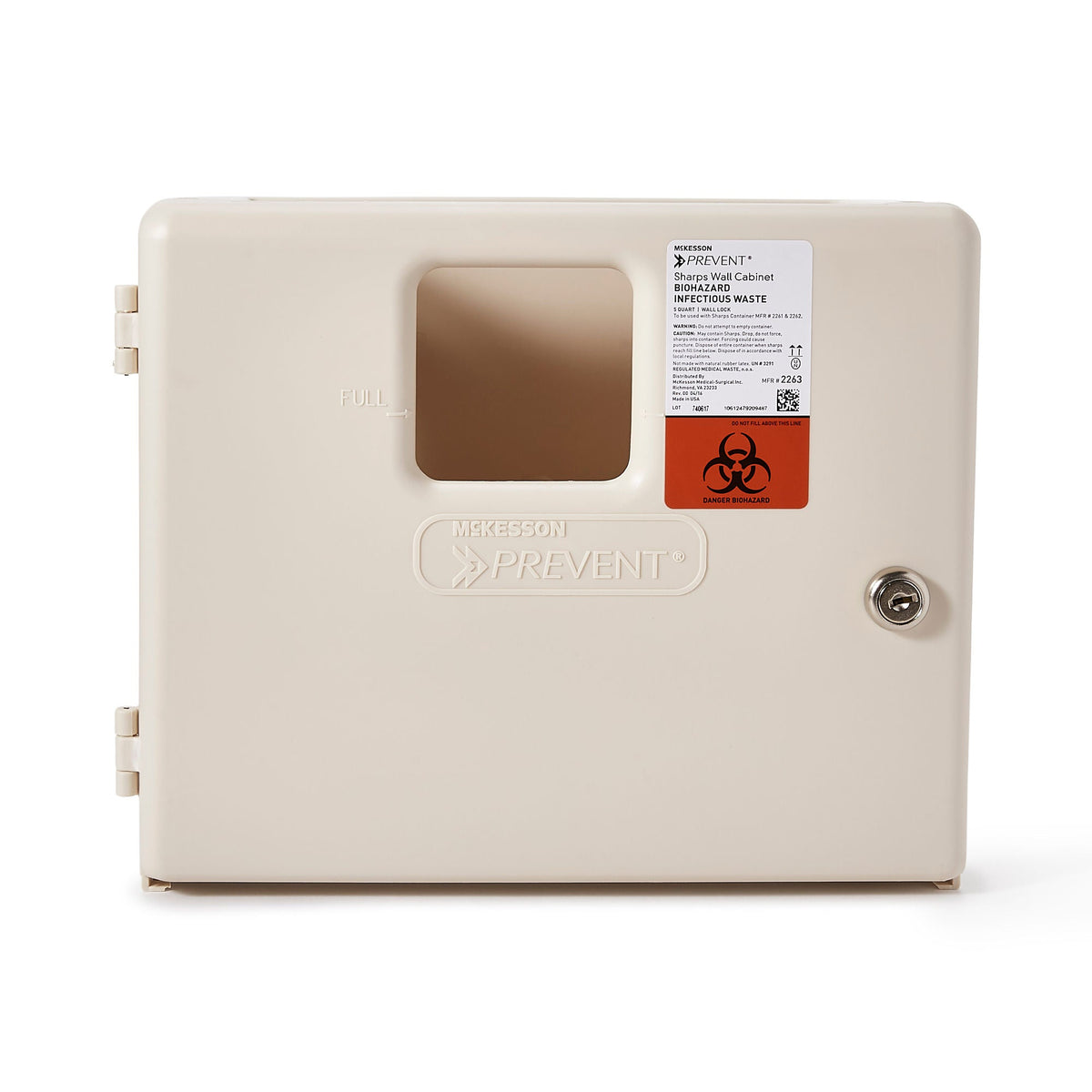 CABINET, SHARPS LOCK WALL 5QT W/2KEYS (2/CS)