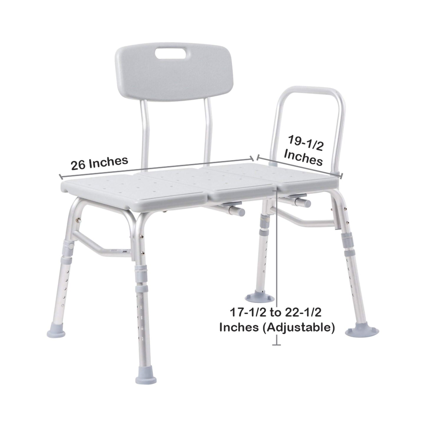 BENCH, TRANS W/BACK ALUM FRAME400LBS