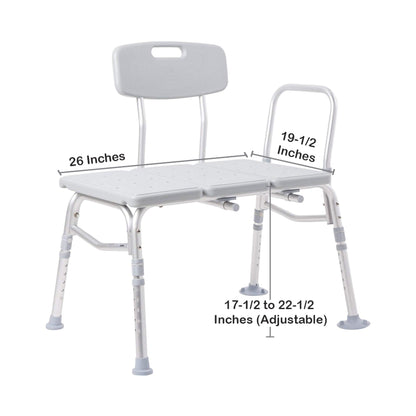 BENCH, TRANS W/BACK ALUM FRAME400LBS