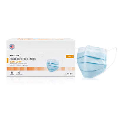 MASK, PROC LOOPS ASTM3 BLU (50/BX 10BX/CS)