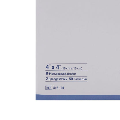 GAUZE, SPNG ECONOLUX CTN 4X4 8PLY (2/PK100PK/BX 12