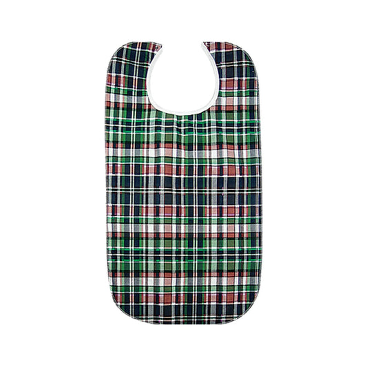 BIB, QUILTED SNAP GFN PLAID ADLT (12/DZ 5DZ/CS)