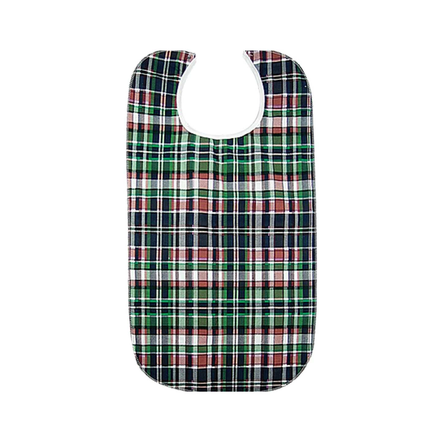 BIB, QUILTED SNAP GFN PLAID ADLT (12/DZ 5DZ/CS)