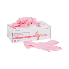 McKesson Pink Nitrile Exam Gloves - Powder-Free, Latex-Free, Ambidextrous, Textured Fingertips, Non-Sterile - Size Small, 250 Count, 1 Box