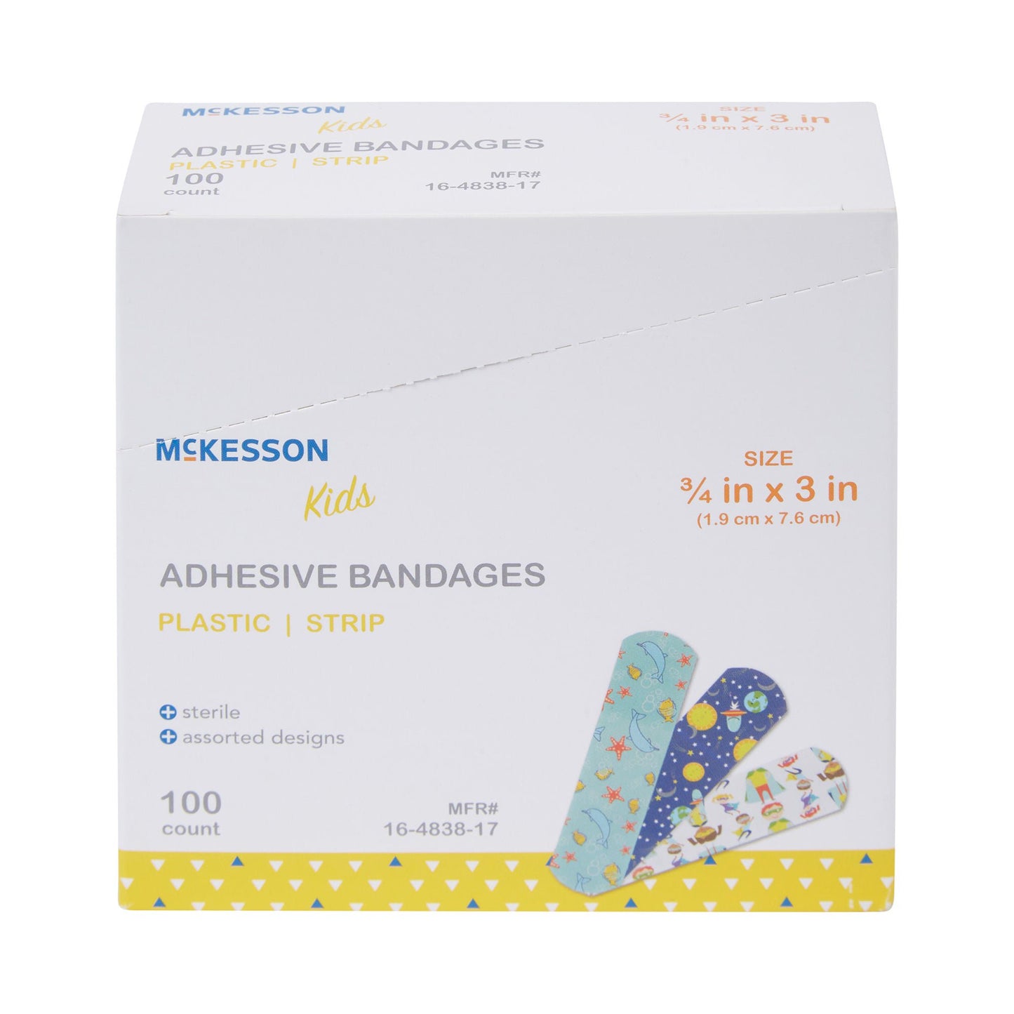 BANDAGE, ADH MCKID STRP 3/4"X3" (100/BX 24BX/CS)