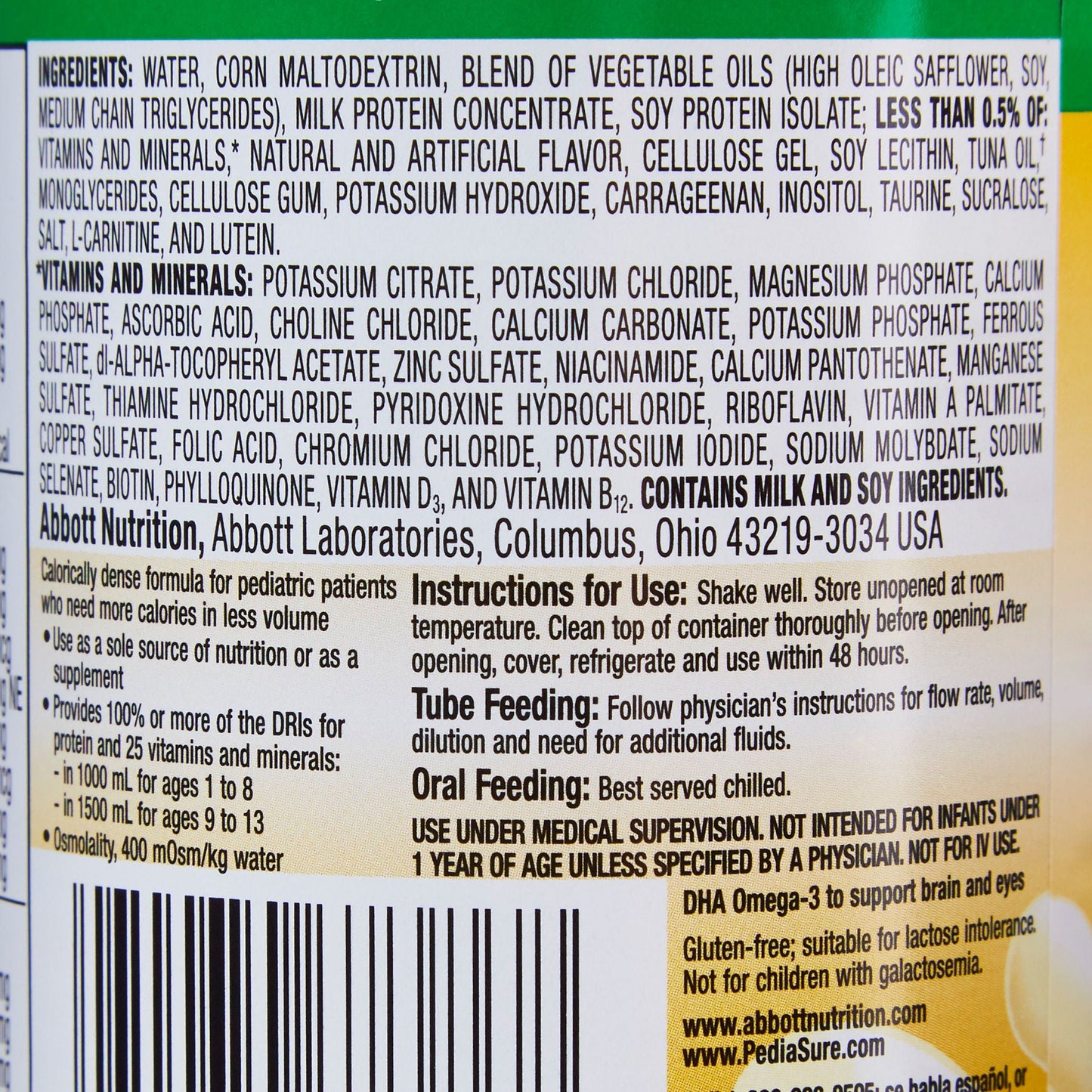 PEDIASURE, VANILLA 1.5 CAL 8OZ(24/CS)