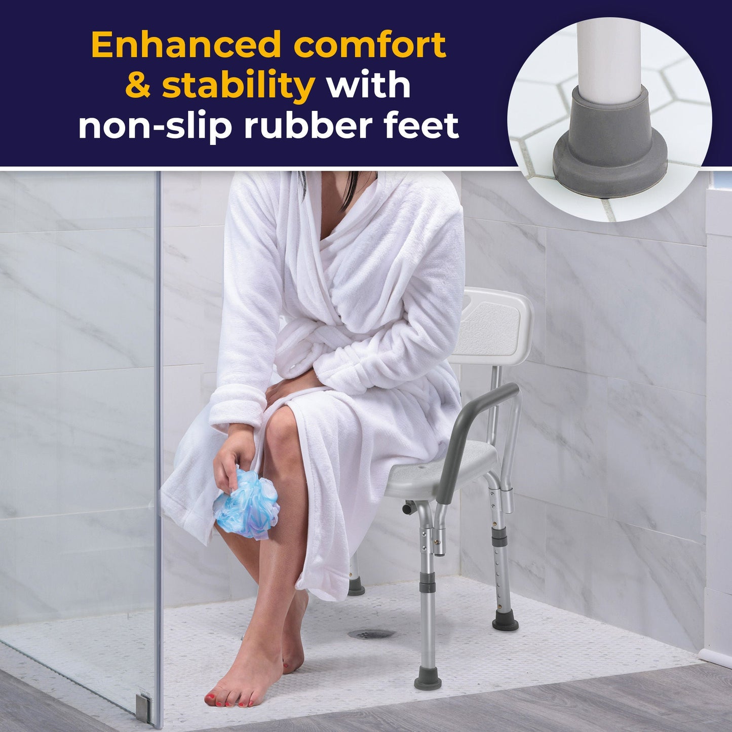 CHAIR, BATH W/BACK PADDED ARM