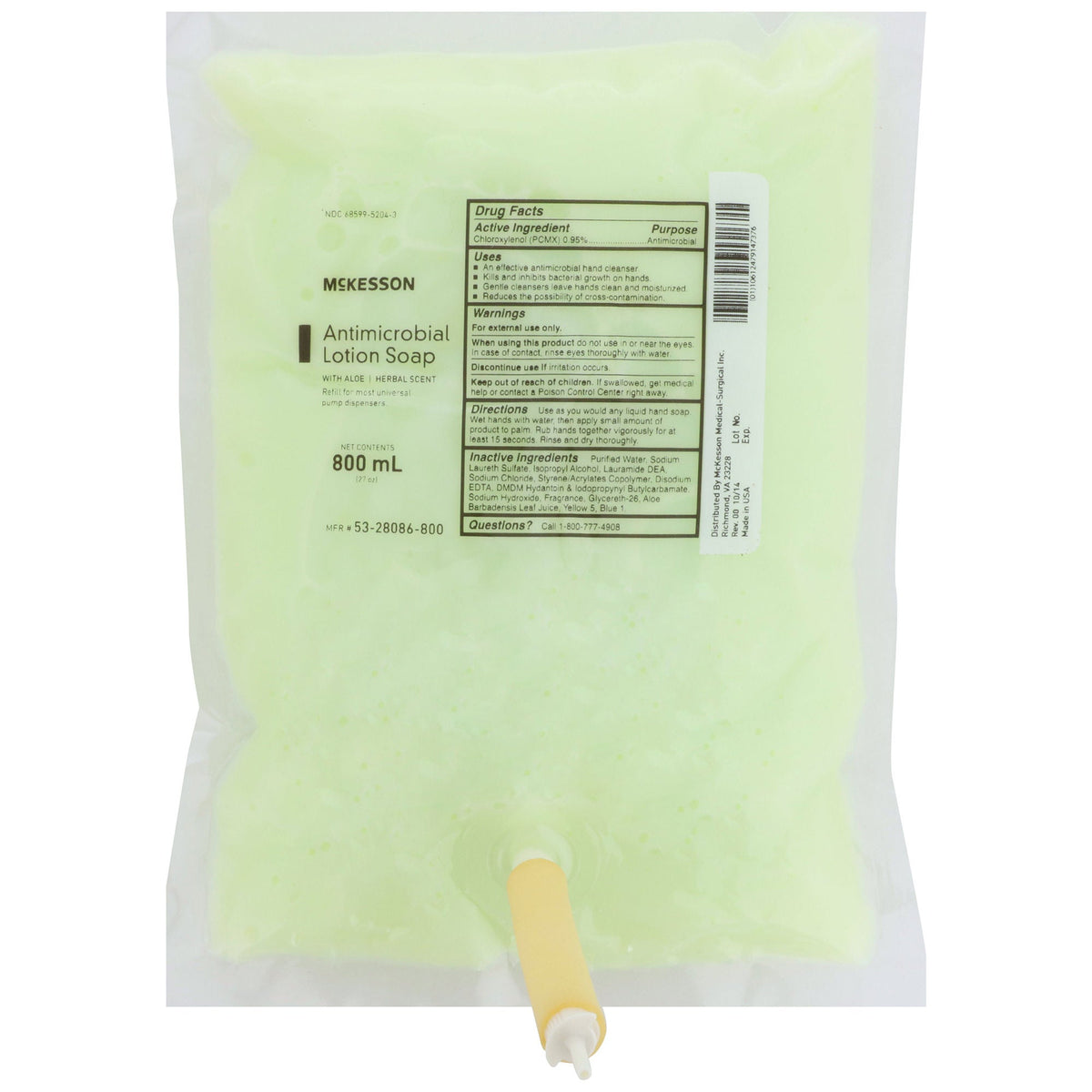 SOAP, HAND ANTIMICROBIAL W/ALOE UNIV 800ML (12/CS)