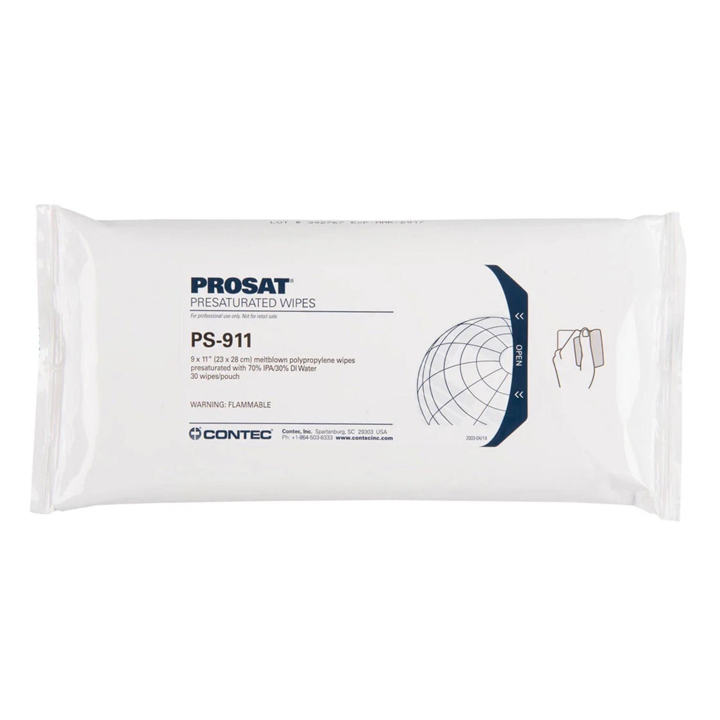 WIPE, WET CLEANROOM PROSAT N/S9"X11" (30/BG 50BG/CS)
