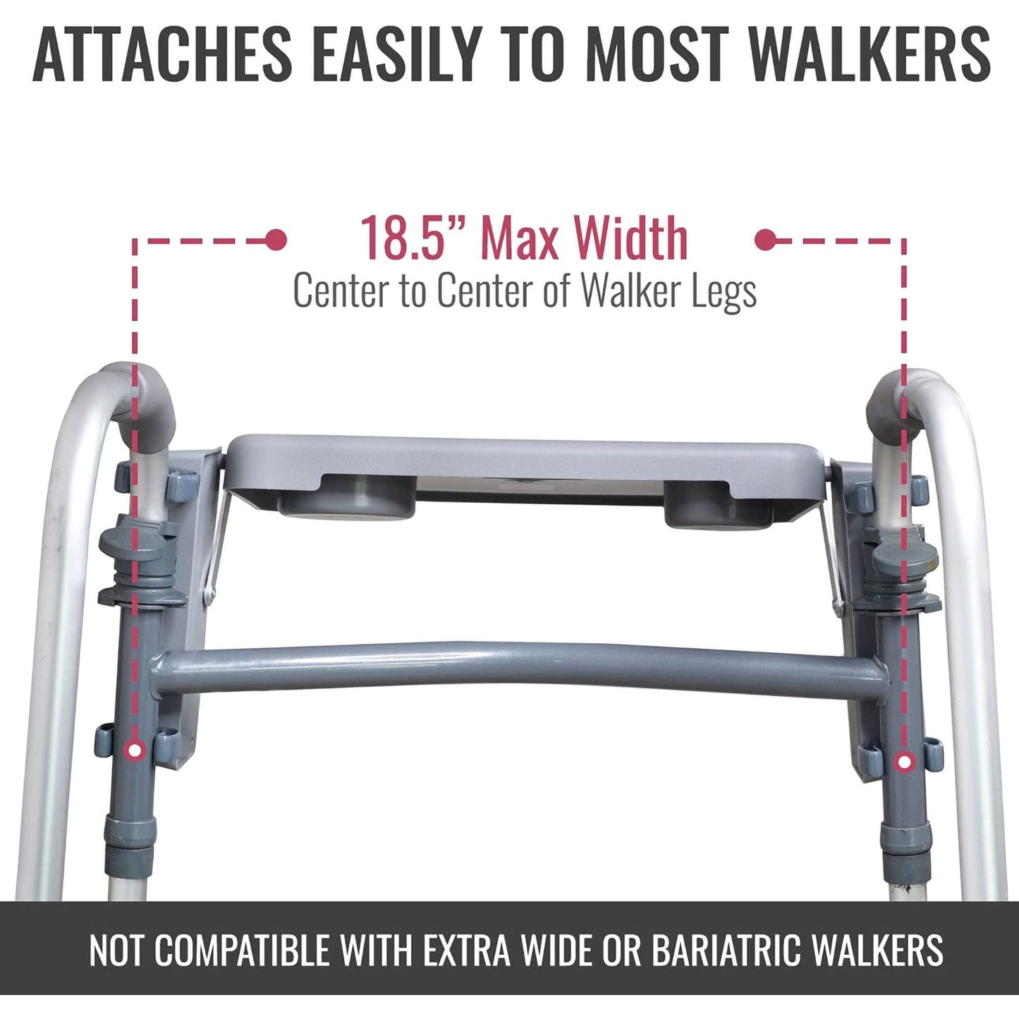 TRAY, WALKER DMI FOLDING W/CUPHOLDERS GRY
