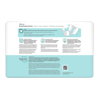 BRIEF, INCONT TRANQ ESSENT BRTHABL WHT LG (25/BG 4BG/CS)