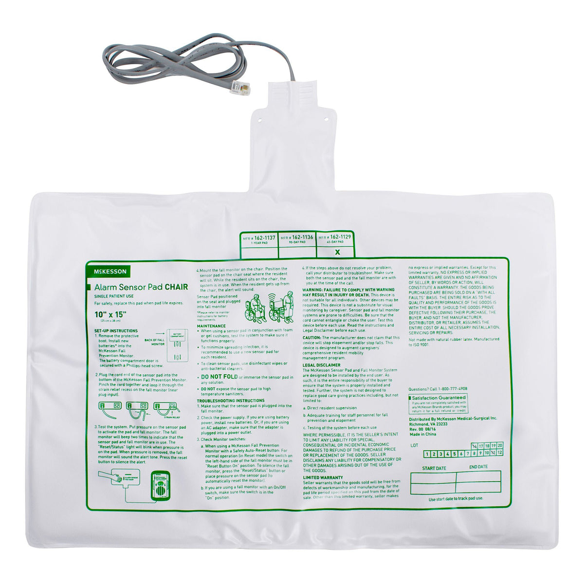 PAD, PRESSURE CHAIR 10"X15" (50/CS)