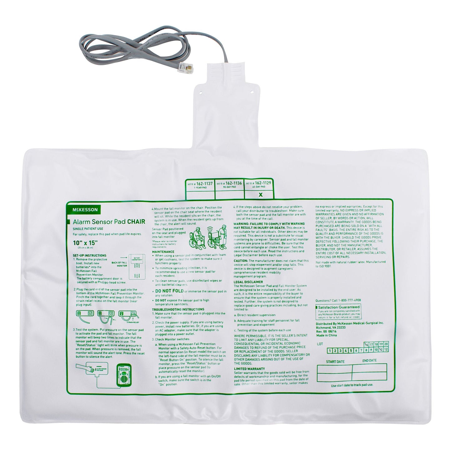 PAD, PRESSURE CHAIR 10"X15" (50/CS)