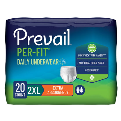 UNDERWEAR, PROTECTIVE PREVAIL PER-FIT XXLRG DISP(20/PK 4PK/C