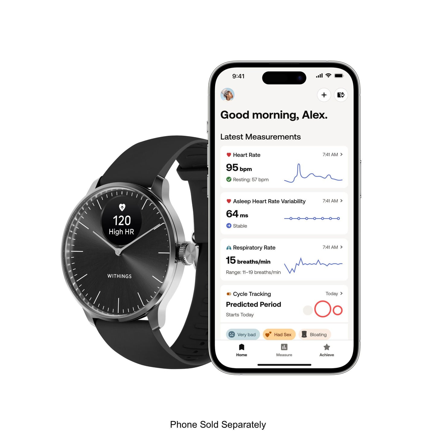 SMARTWATCH, HEALTH HYBRID DAILY SCANWATCH-LIGHT BLK 37MM