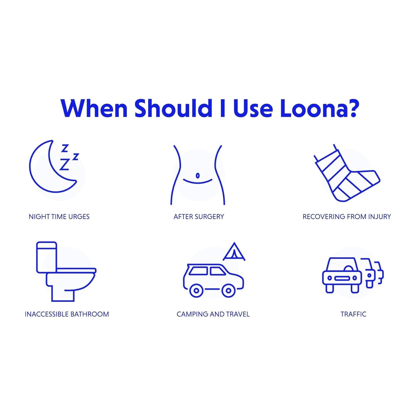 URINAL, PORTABLE F/BEDSIDE & ON-THE-GO LOONA FML BLU (24/CS)
