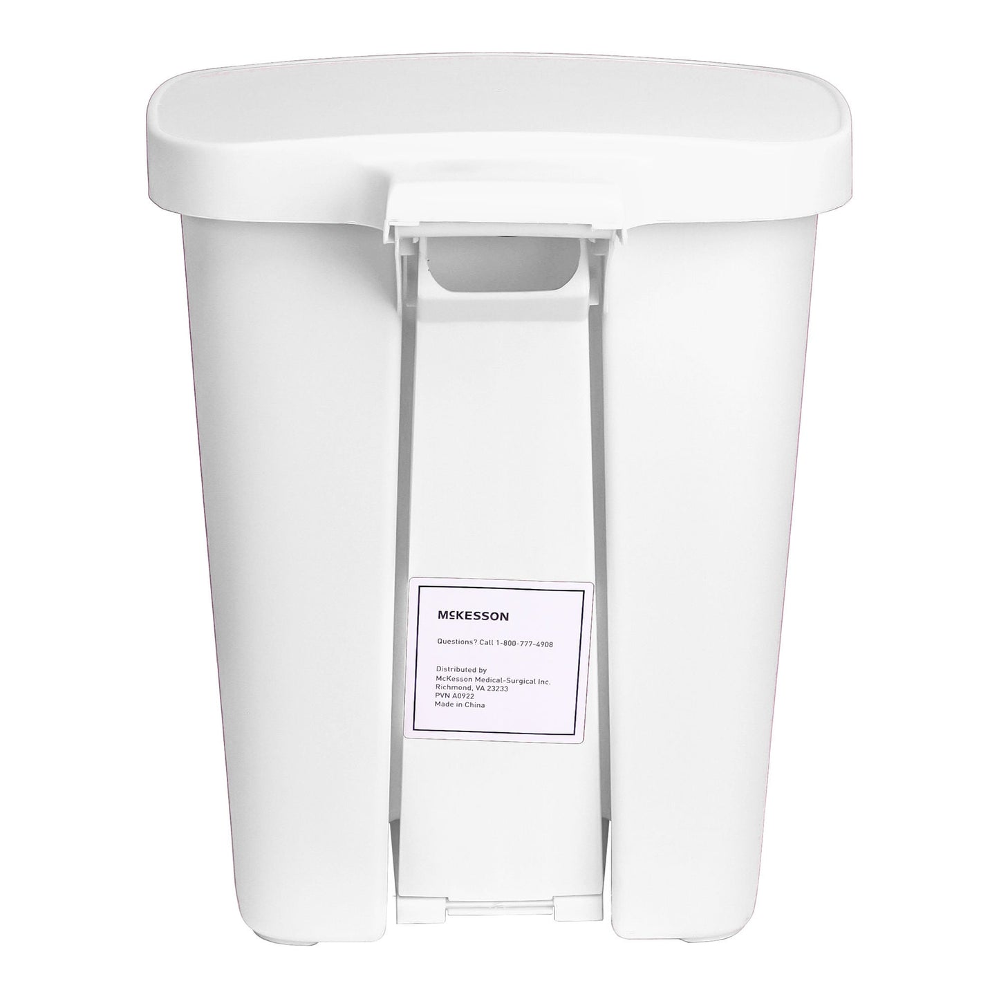 WASTECAN, STEP-ON RECTGL PLAS WHT 32QT