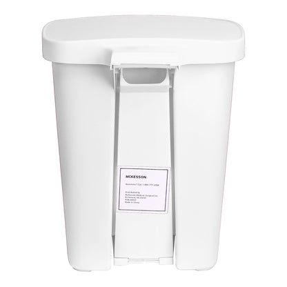WASTECAN, STEP-ON RECTGL PLAS WHT 32QT