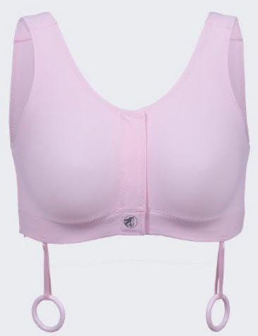 BRA, POST SURG VELC FRNT CLSR DRN PNK 36"-39" LG