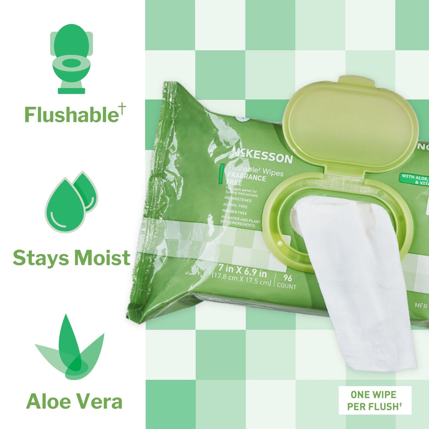 WIPE, WET FLUSHABLE UNSCNTED SFT PK W/LID (96/PK 6PK/CS)