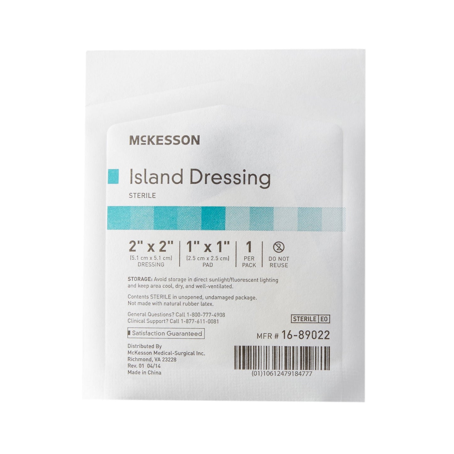DRESSING, ISLAND BORDER-GAUZE STR LF 2X2" (25/BX 4BX/CS)