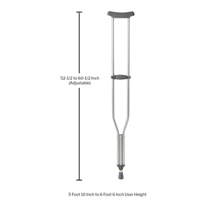 CRUTCH, ALUMINIUM QUICK ADJ TALL ADLT 350LB (8PR/CS)
