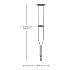 CRUTCH, ALUMINIUM QUICK ADJ TALL ADLT 350LB (8PR/CS)