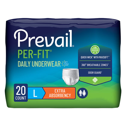 UNDERWEAR, PROTECTIVE PREVAIL PER-FIT LRG DISP(20/PK 4PK/CS)