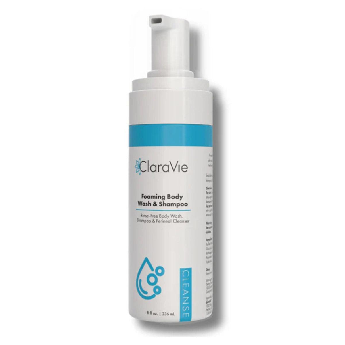 SHAMPOO/BODY WASH, CLARAVIE FOAMING 8OZ (12/CS)
