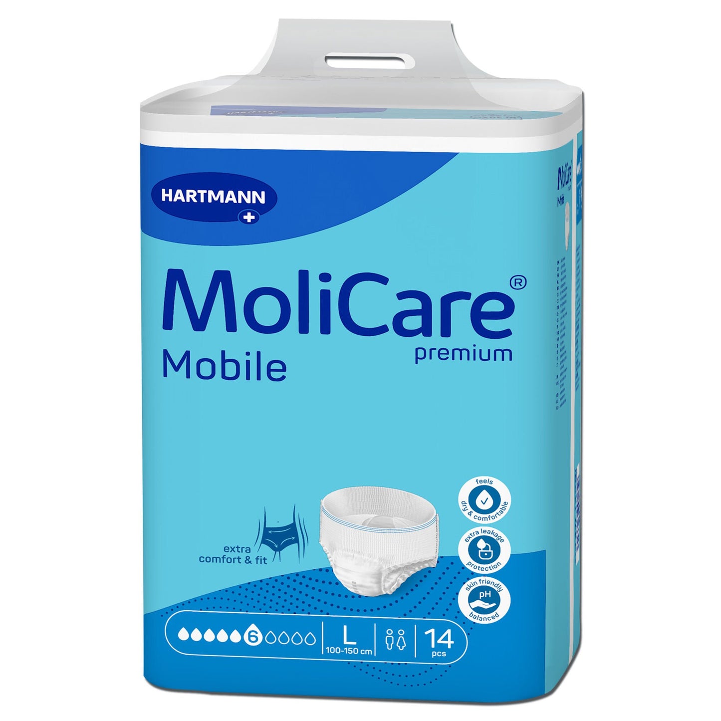 BRIEF, INCONT MOLICARE MOBILE HVY LG 39"-59" (14BG 4BG/CS)