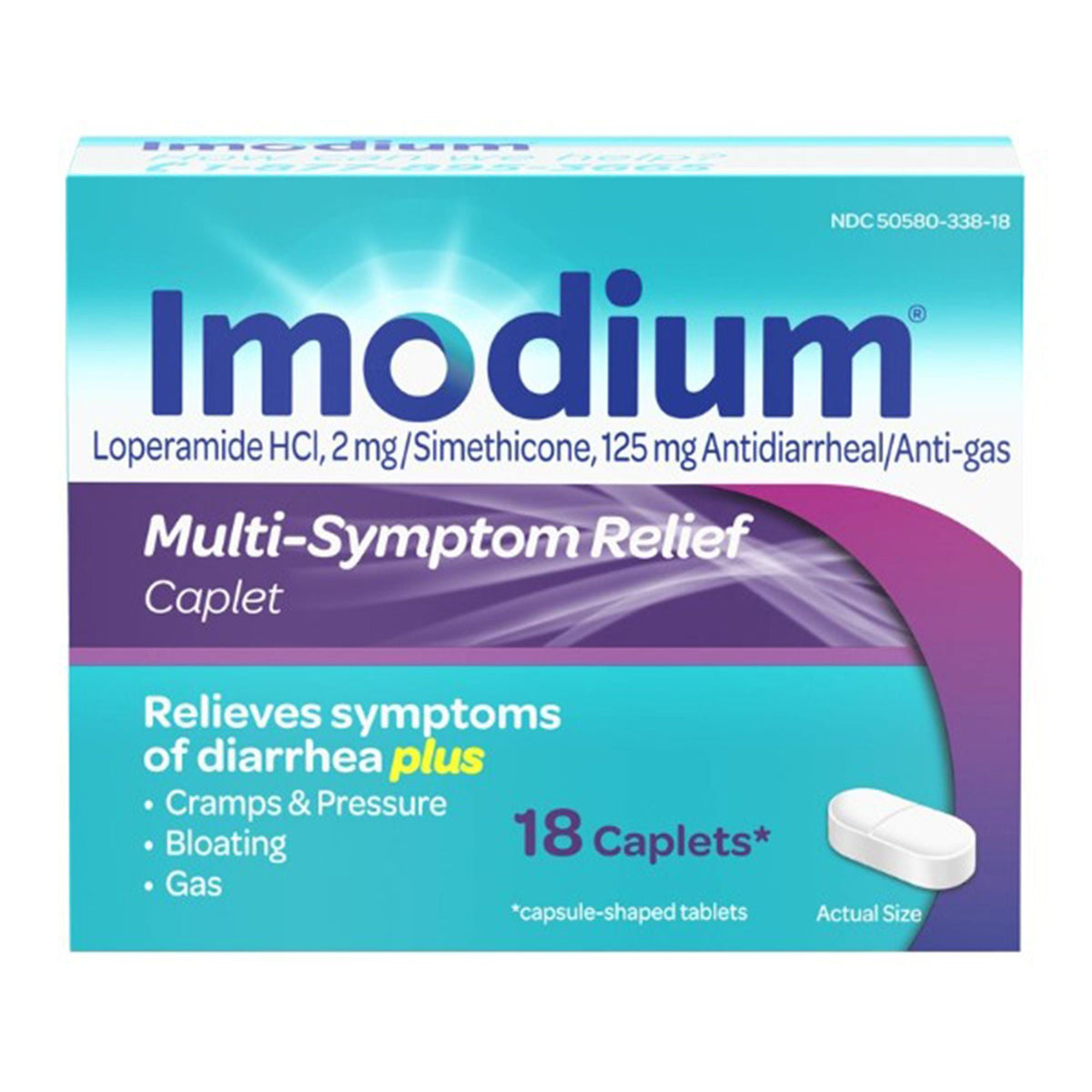 IMODIUM, CAP MULTI-SYMPTOM RELIEF 2MG/125MG (18/BX)