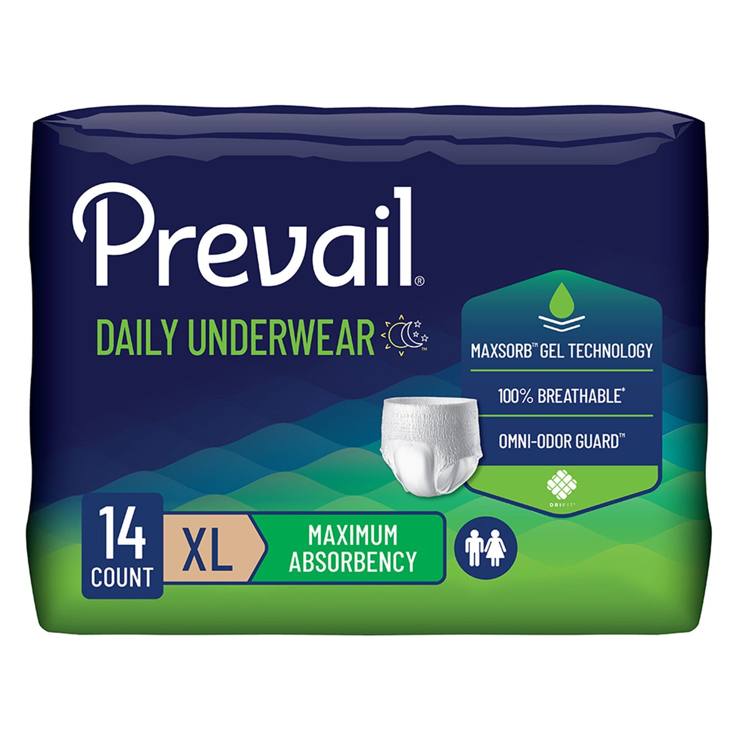 BRIEF, PREVAIL PULLON SUP ABSR16/PK 6PK/CS)